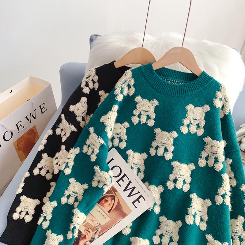 Sweater retro Japanese lazy loose Pullover  5082