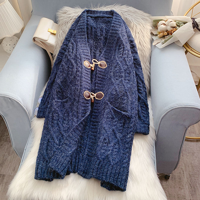 Net red knitted cardigan women's loose and lazy style  5065