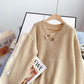 V-neck Pullover Sweater women's design sense niche sweater top  5092