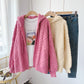 Knitted hooded twist sweater coat women's cardigan  5049