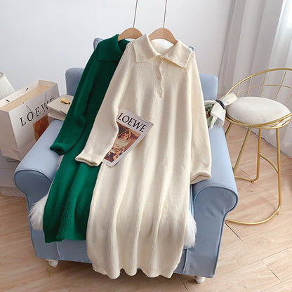 Loose, slim, lazy, wind backed wool dress  5011