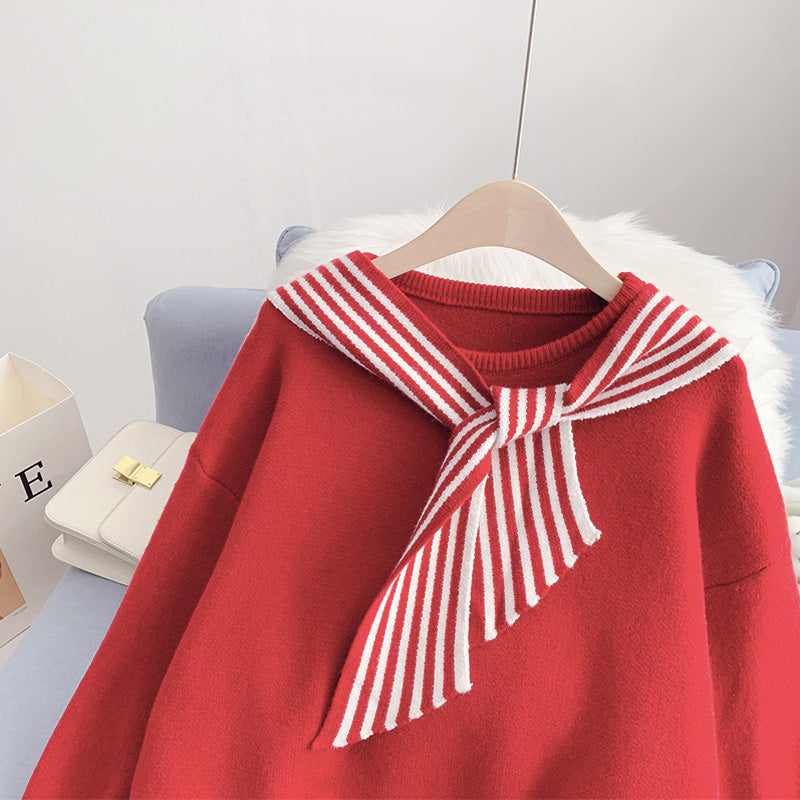 Pull ample de style universitaire pour femme 5090