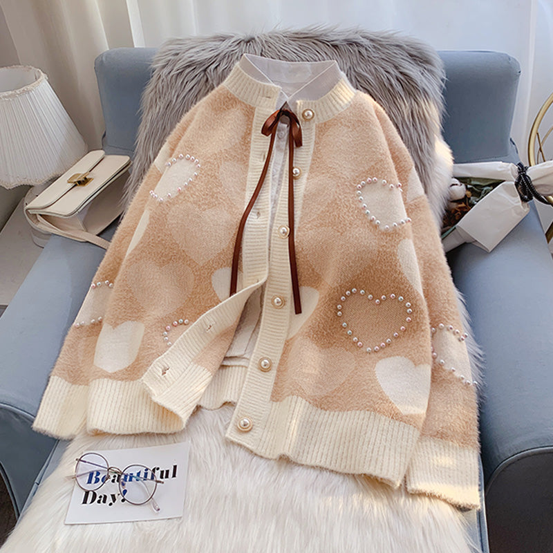 Pullovermantel aus schwerem Industrie-Nagelperlen 5008