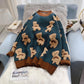 Wear a gentle Japanese lazy coat outside the little bear sweater  5025