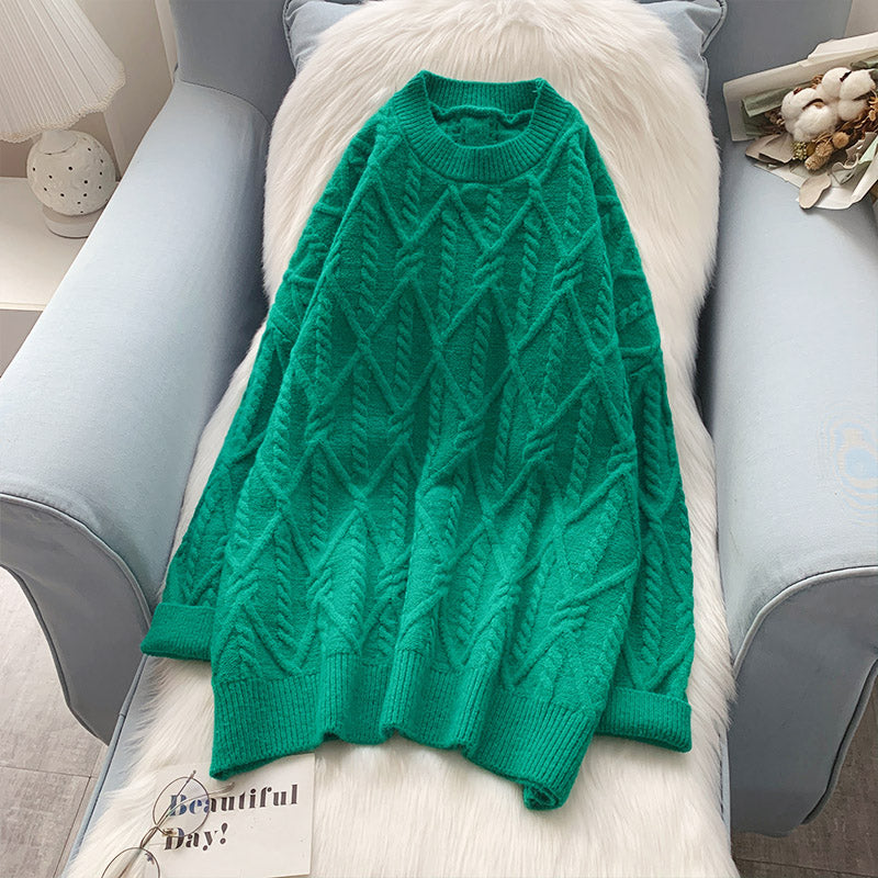 Twist sweater lazy wind loose wear  5084