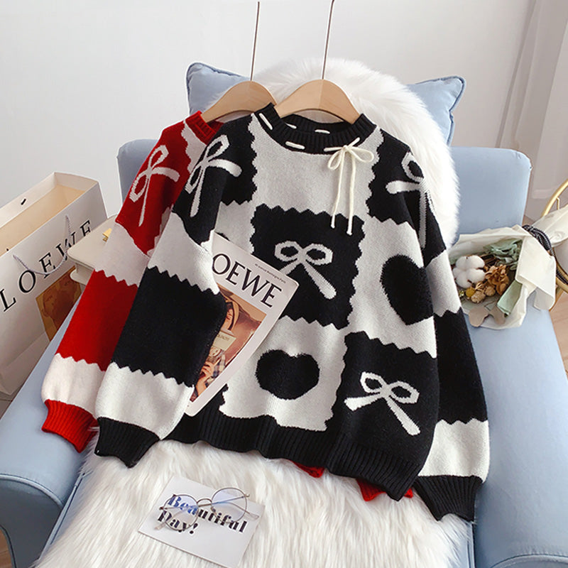 Red Christmas Sweater foreign style sweater  5030