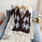 Vintage Lingge overlapping knitted vest  5026