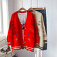 Net red knitted cardigan loose and lazy outside  4983