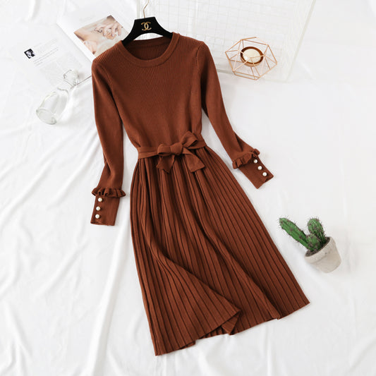 New celebrity style long sleeve knitted dress  4734