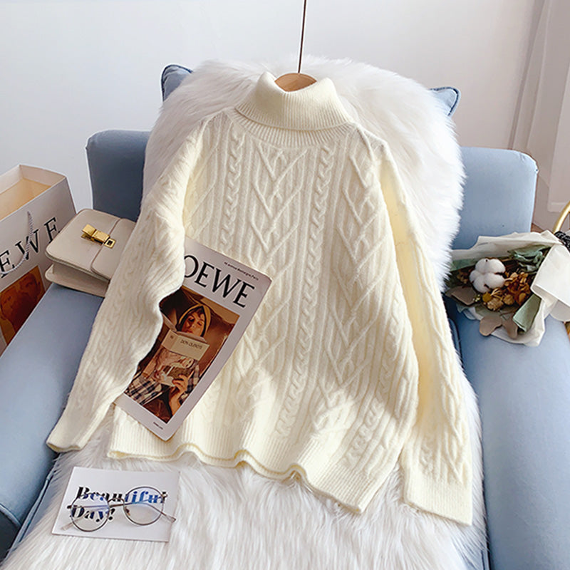 Vintage twist turtleneck sweater bottomed shirt  5012