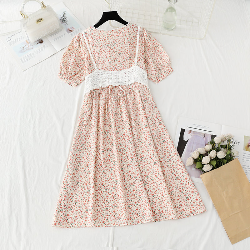 New French sweet small skirt suspender blouse two-piece set  4868