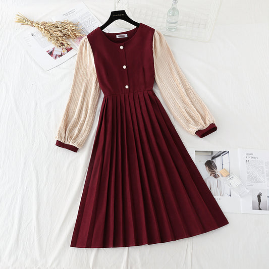 The new gentle Department wears a French retro pleated skirt  4779