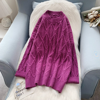 Twist sweater lazy wind loose wear  5084