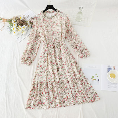 New women's lace up Ruffle Floral Dress  4822