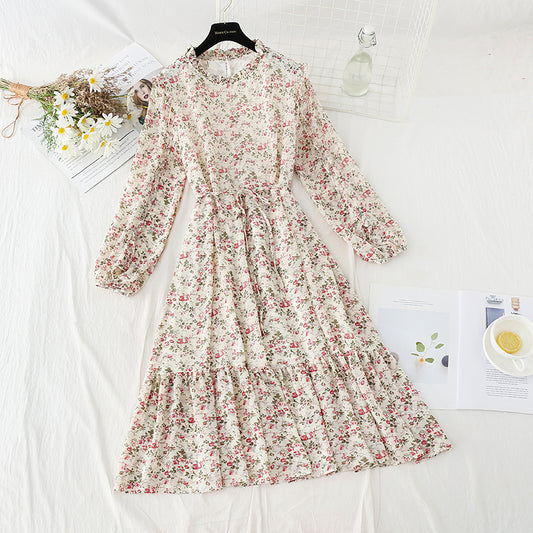 New women's lace up Ruffle Floral Dress  4822