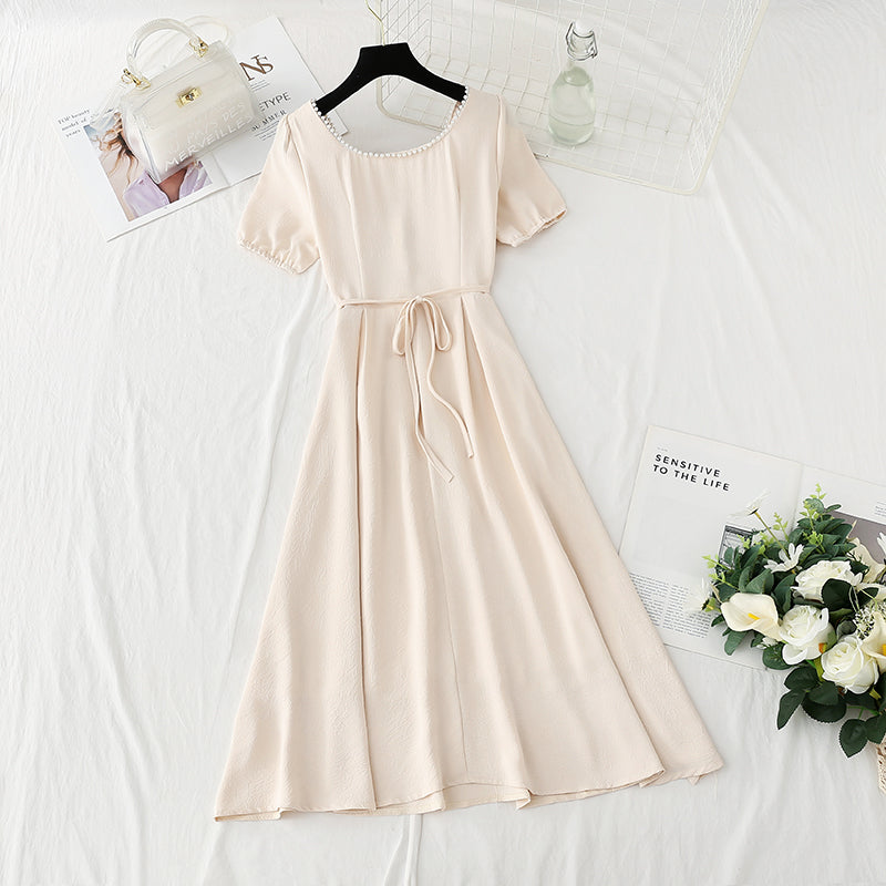 Gentle wind dress women's summer tea break long skirt  4862