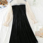 Lantern sleeves light luxury celebrity style thin skirt  4789