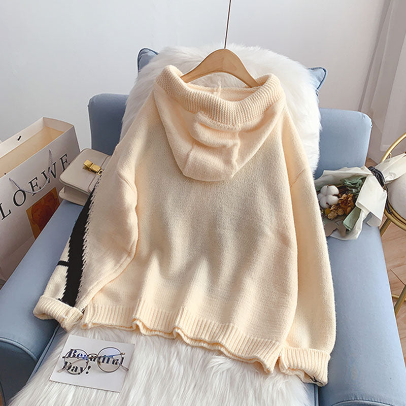 Hooded sweater new sweater coat  4993