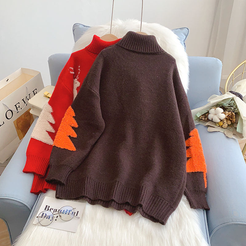 Pullover mit Stehkragen, altersreduzierender Pullover im ausländischen Stil 5035