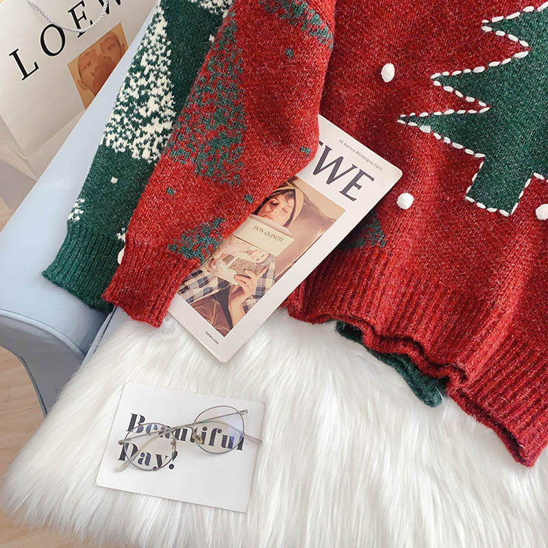 Tragen Sie eine faule Strickjacke außerhalb des Weihnachtsstils 4942