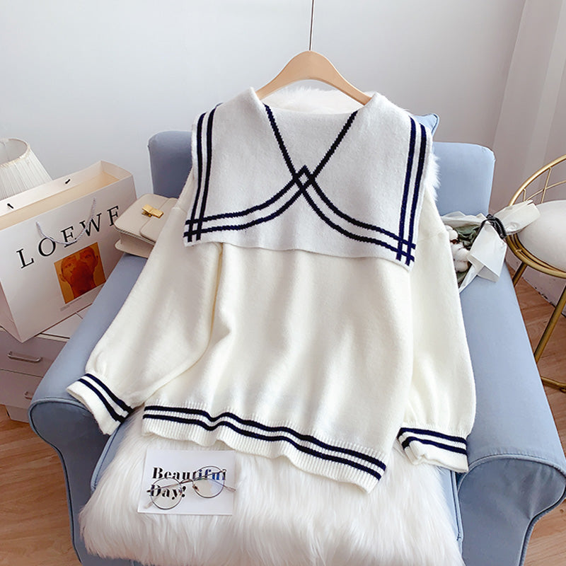 Pullover loose outer wear lazy style sweater top  4988