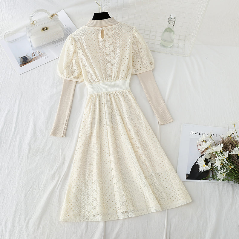 Lace dress fashion trend women's knitted half high collar inner match  4907