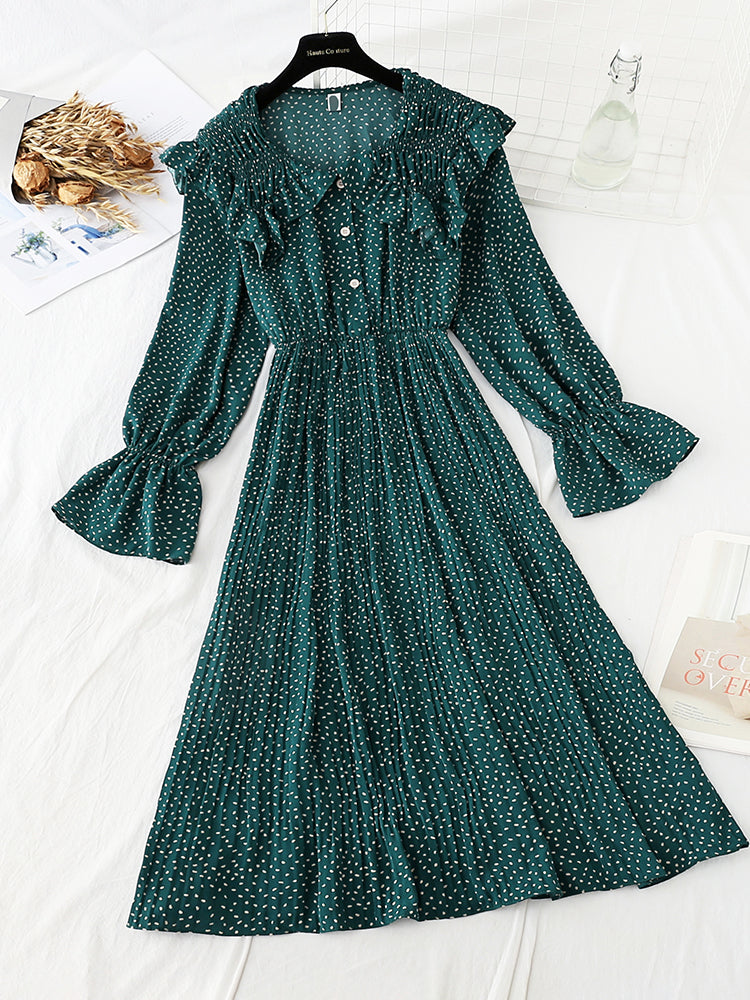 New lotus leaf sleeve elastic waist skirt fairy super fairy series  4794