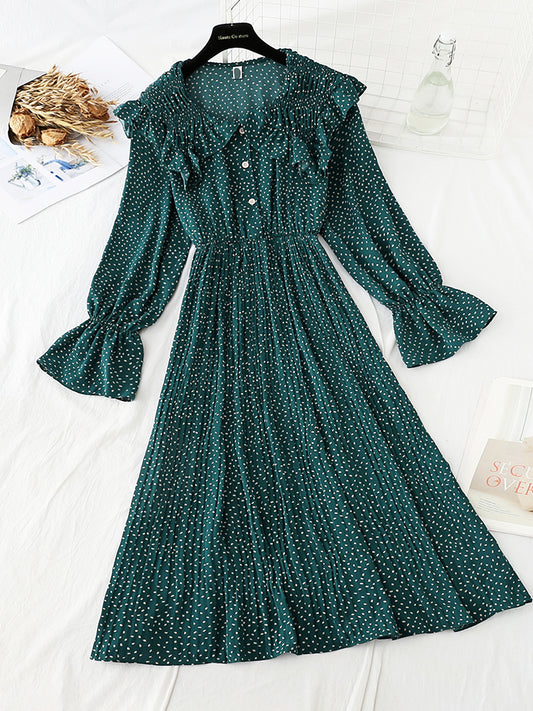 New lotus leaf sleeve elastic waist skirt fairy super fairy series  4794