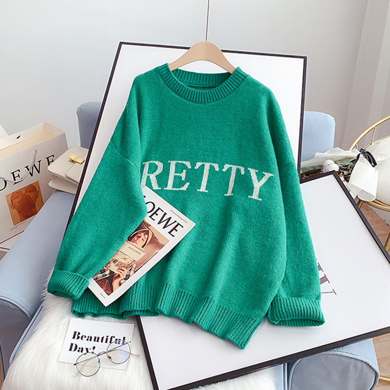 Sweater sweater lazy wind sweater top  4973