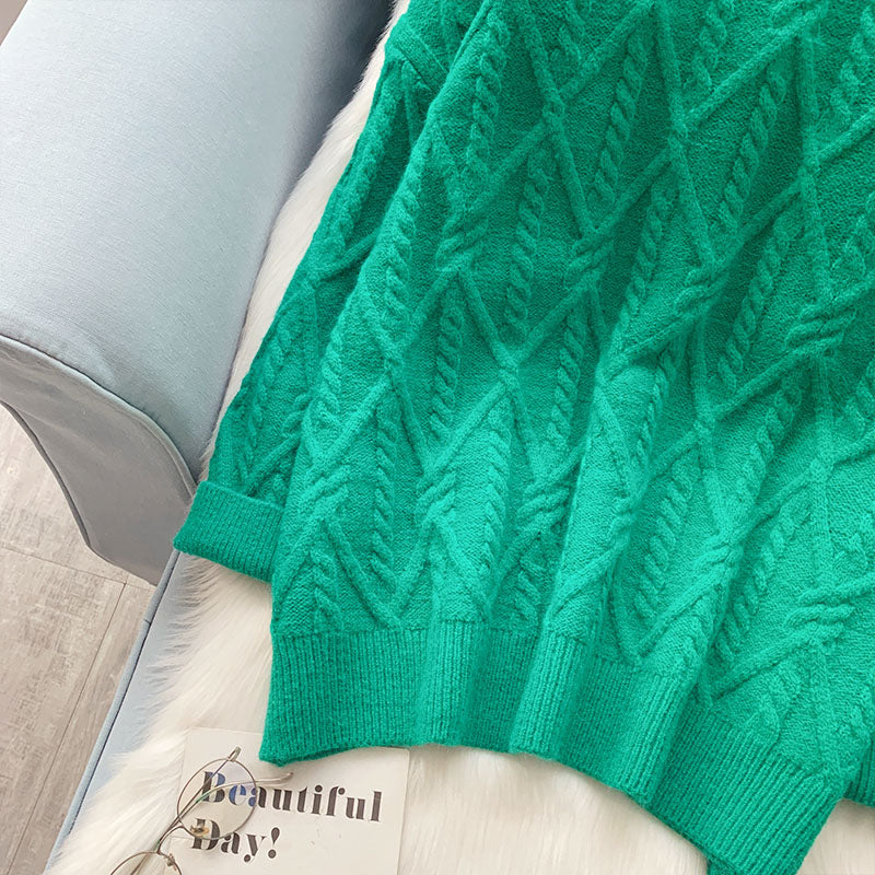 Twist sweater lazy wind loose wear  5084