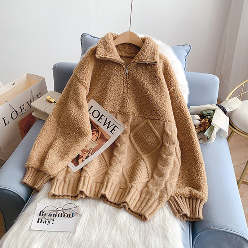 Lammwolle genähter Pullover Pullover Pullover Jacke 4974