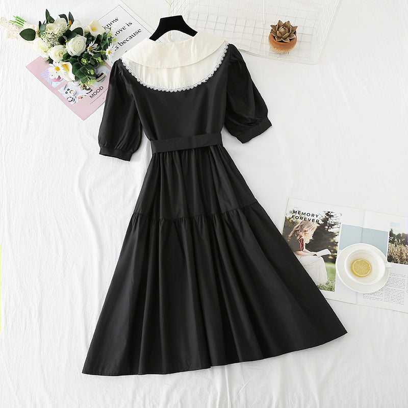 French retro design of the new tea break princess skirt  4848