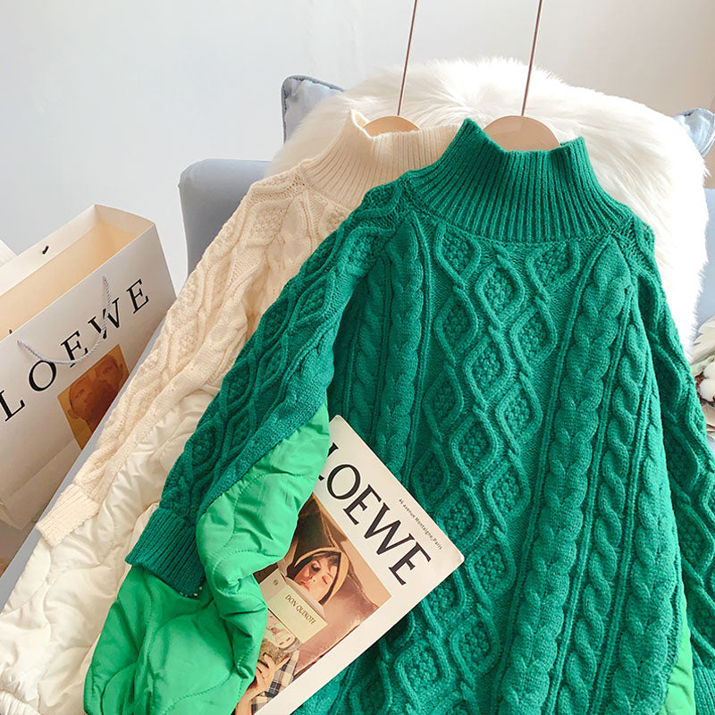 Klein Blue premium stitched twist turtleneck sweater  5039