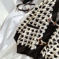 Thousand bird lattice ox horn buckle sweater coat female  4925