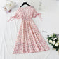 Small fresh lace up sweet dress broken flower skirt looks thin  4865