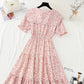 Baby collar floral dress sweet Chiffon fairy skirt  4866