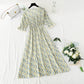 Lady floral dress tea break skirt French Vintage chiffon long skirt  4874