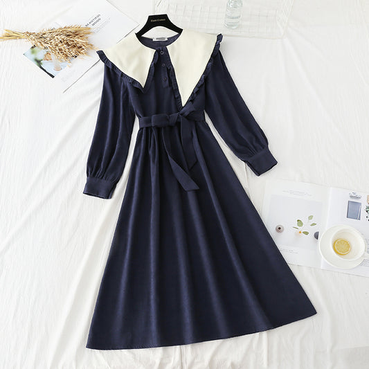 French dress women's irregular large lapel slim skirt  4750