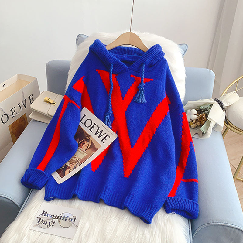 Hooded sweater new sweater coat  4993