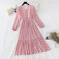 New Ruffle Chiffon Dress Chiffon over knee thin pleated skirt  4803
