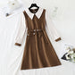 Korean Lapel bottomed dress is fashionable and slim  4793