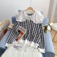 Baby collar sweater loose, thin and lazy, wearing a sweater and coat  4932