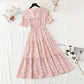 Baby collar floral dress sweet Chiffon fairy skirt  4866
