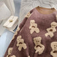 Wear a gentle Japanese lazy coat outside the little bear sweater  5025