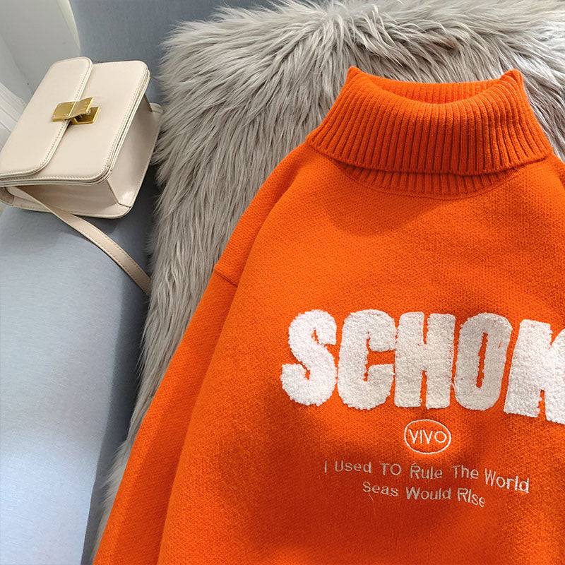 Pull col montant, tricot et pull polyvalents de style étranger 5051