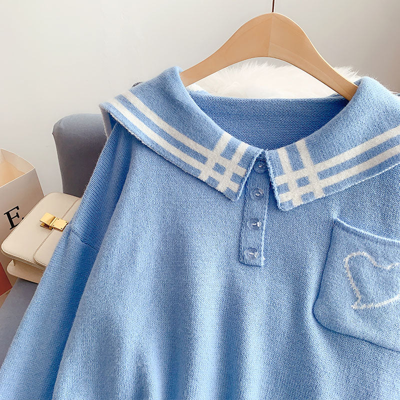 Pullover loose outer wear lazy style sweater top  4988