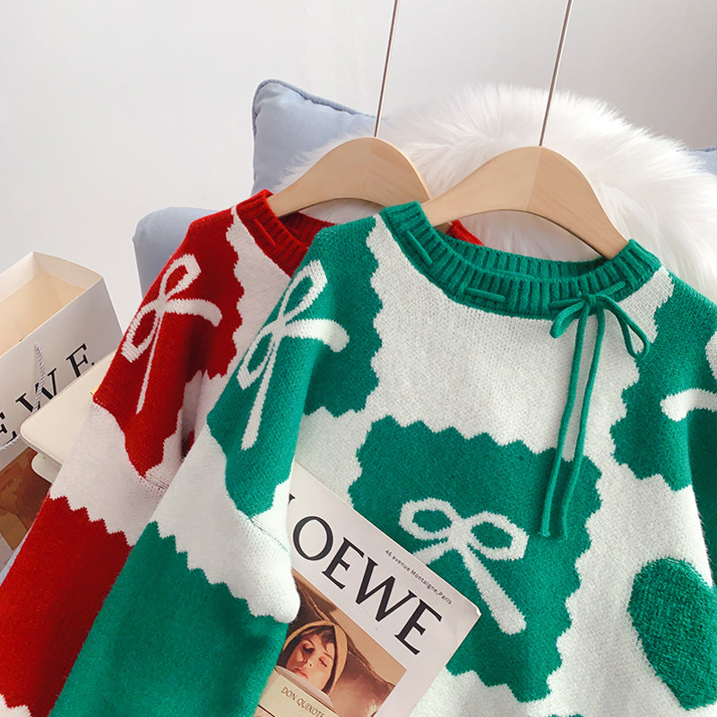 Red Christmas Sweater foreign style sweater  5030