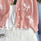 Sweet bow knit cardigan women's sweater coat  4969