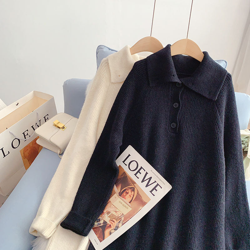 Loose, slim, lazy, wind backed wool dress  5011