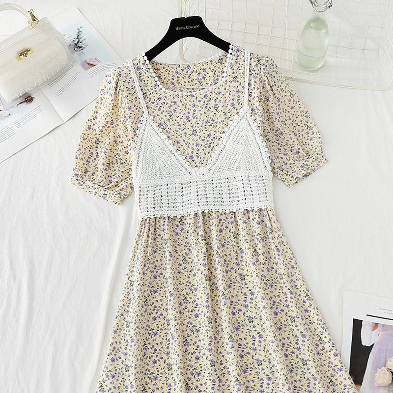 New French sweet small skirt suspender blouse two-piece set  4868